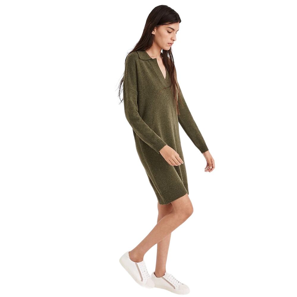 Madewell Olive Long Sleeve Dress - Picture 2 of 9